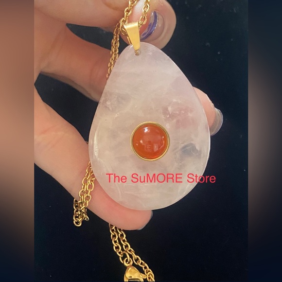 Jewelry - Rose Quartz & Red Agate Necklace